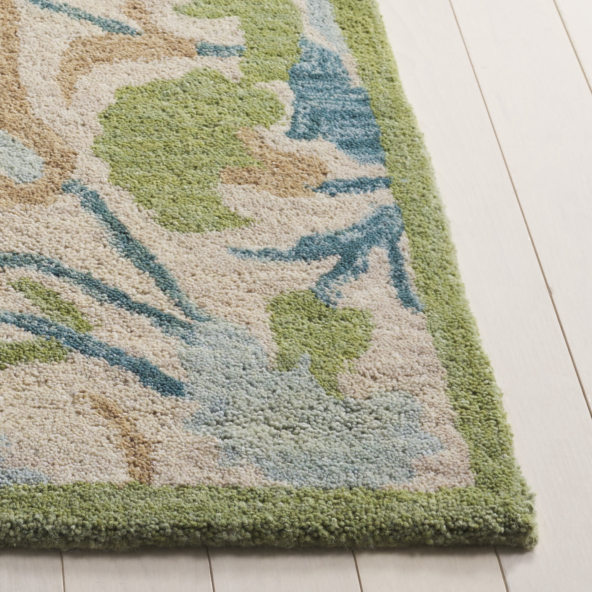 SAFAVIEH Antiquity Raschelle Oriental Wool Runner Rug, Ivory/Green, 2'3" x 12'