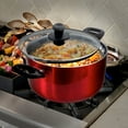 thumbnail image 3 of Gibson Oster Merrion 6 Quart Nonstick Aluminum Dutch Oven with Glass Lid in Red, 3 of 7