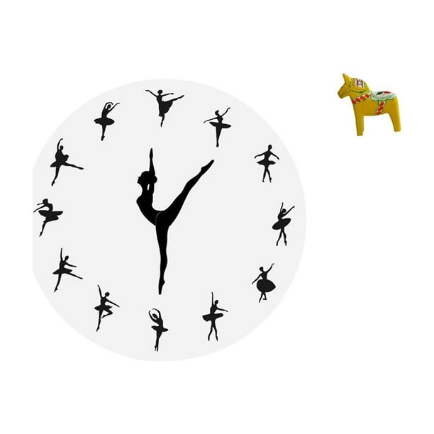 Reloj De Pared Con Bailarina De Ballet, Silencioso, Decorativo Para Cocina, Oficina Y Hogar, Con Adorno De Caballo Sueco, Figura Coleccionable De Dalecarlian, Escultura De Animal Para