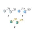 thumbnail image 4 of sweethay Pendientes de 2 uds con de plata, pendientes redondos con pasador, joyería de boda para mujeres y niñas, regalo para mujer Ropa, zapatos y accesorios Miscelánea Verde, 4 of 6