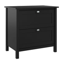 Bush Furniture Broadview 2 Drawer Lateral File Cabinet in Classic Black