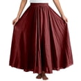 thumbnail image 5 of Wxolcjlv Womens Solid Ruffle Hem Maxi Skirt Elastic Waist Bohemian Long Skirts, 5 of 7