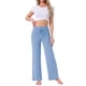 thumbnail image 2 of Pantalones de pijama de mujer INSPIRE CHIC, de pierna ancha, con cordón, pantalones de sudadera elásticos, pantalones de lounge Palazzo, pantalones de yoga para dormir, talla L, azul claro, 2 of 6
