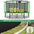 thumbnail image 2 of LHX 12FT 14FT 16FT Trampoline with Enclosure Net, Outdoor Trampolines for Kids Adults, Backyard Recreational Trampoline with Basketball Hoop, Ladder, Stake, Heavy Duty, 1500 LBS Weight Loading, Round, 2 of 8