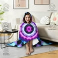 thumbnail image 4 of Wearable Blanket,Colorful Tie Dye Mandala Pattern Hooded Wearable Flannel Blanket for Adults & Teens,Winter Poncho Shawl Wrap Cape Cozy Anti-Pill,50"x60", 4 of 5