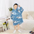 thumbnail image 6 of joogoo Wearable Blanket Hoodie for Kids Cute Sharks Cartoon Flannel Oversized Sweatshirt 3-14 Years S, 6 of 7