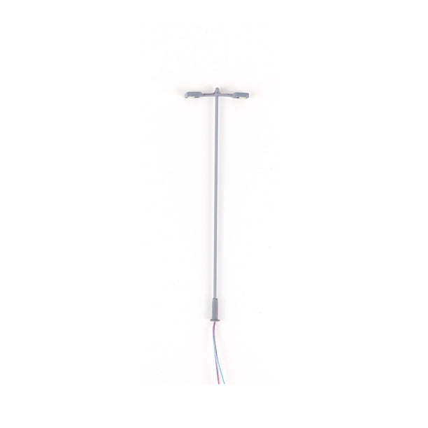Yuarrent Lámpara de tubo de acero de doble cabeza a escala 1:150/1:100/1:87, modelo de calle ferroviaria, manualidades DIY en miniatura, luz nocturna Artesanía 1:87/Blanco cálido Yuarrent HA066667-02