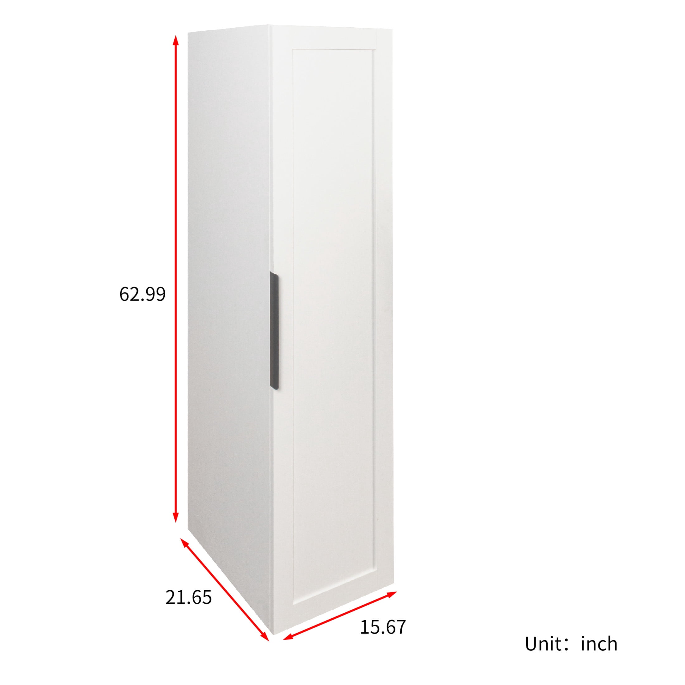 Noble House Endy Freestanding Kitchen Pantry Cabinet with Shelves & Side Racks, Buffet Cupboard Sideboard, White