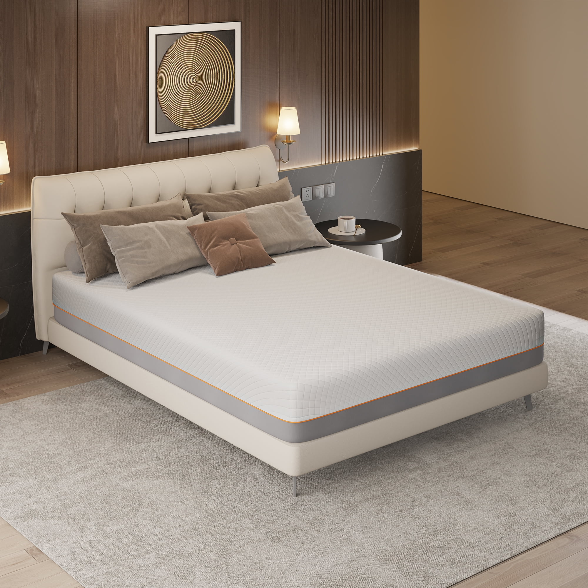 Doubleslee Queen Size 10" Gel Memory Foam Mattress, Innerspring Hybrid Mattress in a Box - Double-Sided Use