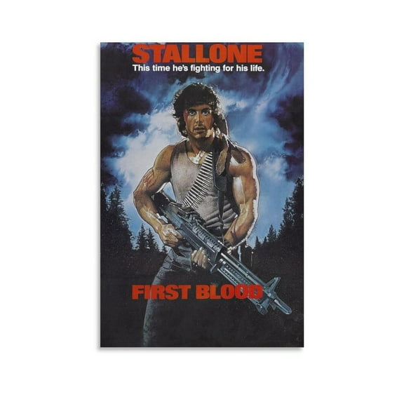 Wall Posters First Blood Rambo80s Movie Posters Poster Decorative Painting Canvas Wall Art Living Room Posters Bedroom Painting