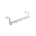 thumbnail image 1 of Over The Door Hook Organizer Rack, Metal Coat Hanger Door 5 Hooks Hanger White, 1 of 2