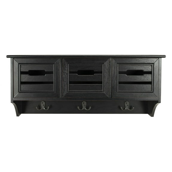 Safavieh Leon Hanging 3 Drawer Wall Rack - Black