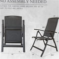 thumbnail image 4 of JERFIT 2-Pack High Back Reclining Patio Chairs, Foldable Aluminum Outdoor Lounge Chairs with Textilene Mesh & Adjustable Backrest for Lawn, Porch, Balcony, Dark Brown, 4 of 6