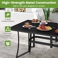 thumbnail image 2 of Gymax Patio Dining Table 63'' x 33'' Rectangle Metal Slat Table w/Umbrella Hole for Lawn, 2 of 10