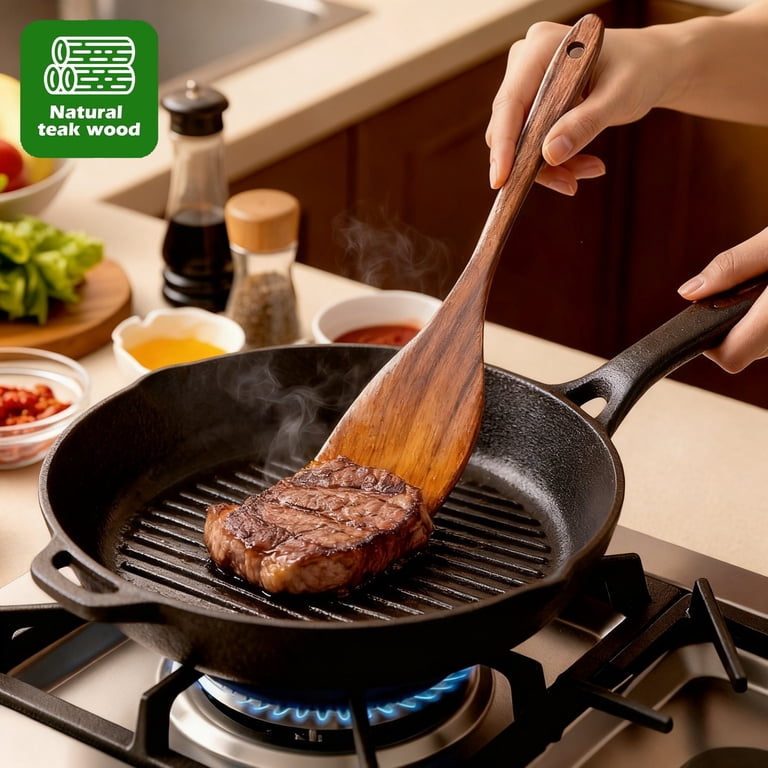 Oannao 10-Piece Teak Wooden Cooking Utensils Set photo 8