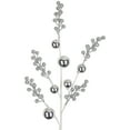 thumbnail image 3 of Northlight 29" Silver Glitter Berries with Ornaments Christmas Spray, 3 of 4