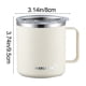 thumbnail image 3 of Taza de agua aislante de acero inoxidable 400ml – Vaso de café de doble pared con tapa empujante, impermeable, resistente, para bebidas calientes y frías, Negra/blanca/gris, 3 of 8