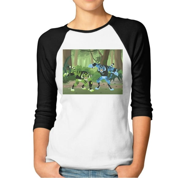 Wild Kratts Women'S Novelty Primary Theme Crew Neck Raglan Sleeves Performance Super Soft Baseball T-Shirt Large