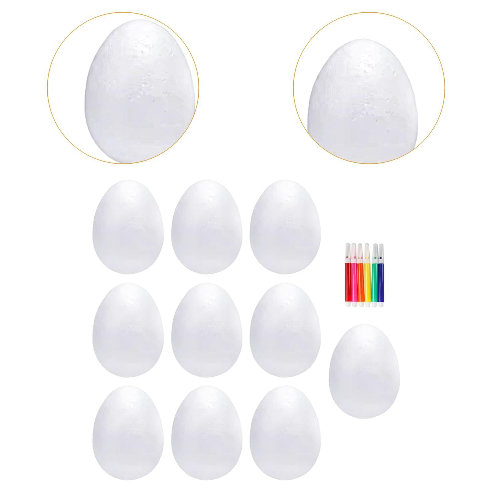 Dualoai Foam Eggs Polystyrene Eggs Decorating Crafts Ornaments Unpainted Easter Eggs for 150MM