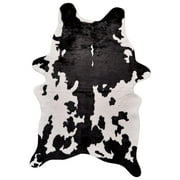 Santa Clara Faux Cowhide Rug, Holstein Black/White, 5ft x 7ft Area Rug