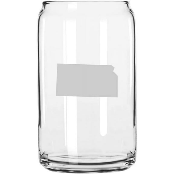 Kansas States Etched 16oz Libbey Can Glass
