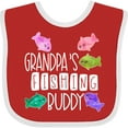thumbnail image 3 of Inktastic Grandpa's Fishing Buddy with Colorful Fish Boys or Girls Baby Bib, 3 of 4