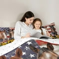 thumbnail image 5 of Homewish 3D Brown Horse Bedding Comforter Set, American Flag Print Twin Comforter Sets, Vibrant Rustic Sunflower Reversible Bedding Set, Microfiber Bedroom Decor, 2 Pieces, 5 of 8