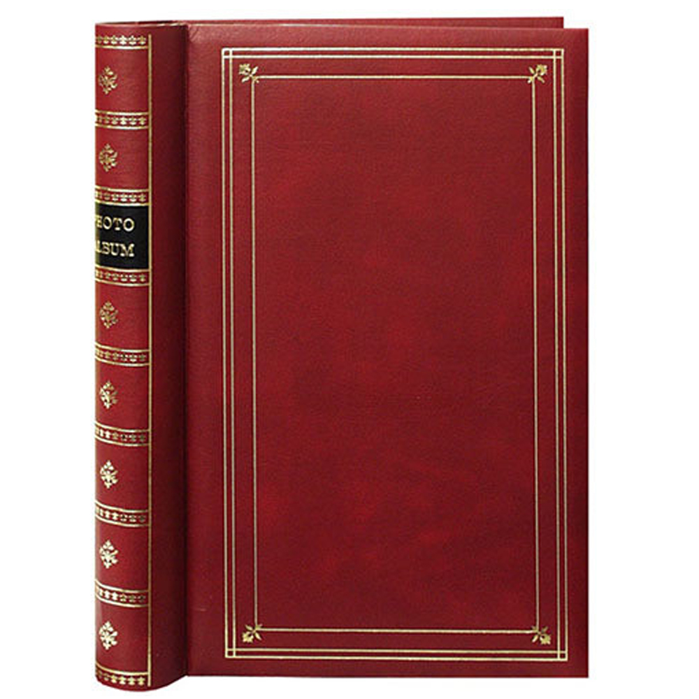 Pioneer Photo Album Spiral Bound Bi-Directional Le Memo Pocket Photo Album with Gold Trim, Holds 300 4x6" Photos, 3 Per Page, Burgundy