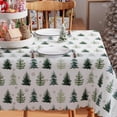 thumbnail image 2 of Christmas Tablecloth 60x84 Inch Rectangle, Washable Merry Christmas Tree Vintage Waterproof Table Cloth Seasonal Winter Holiday Scallop Edge Dining Table Cover Home Party Decorations, 2 of 6