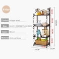 thumbnail image 3 of MOAMUN Folding Storage Shelf, 4 Tier Small Storage Rack for Small Space, Metal Shelving Unit Standing Shelf for Kitchen Bathroom Bedroom (Brown), 3 of 6