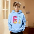 thumbnail image 5 of Byoo Tween Girls Number Graphic Hoodie Soft Long-Sleeved Hooded Sweatshirt Casual Comfortable Kids Pullover Top, 5 of 5