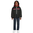 thumbnail image 5 of Weather Tamer Boys Hooded Long Sleeve Chest Stripe Winter Puffer Coat, Sizes 4-16, 5 of 6