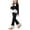 Black, variant on Spazoro Girls 2PC Outfit Sets, Fall Long Sleeve Round Neck Elastic Waist Matching Casual Clothing for Daily Wear Pink Size 5-6