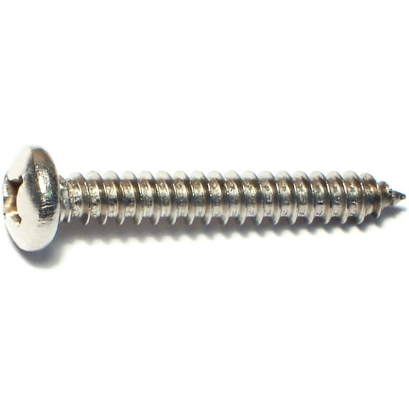 #12 x 1-1/2" 18-8 Stainless Steel Phillips Pan Head Sheet Metal Screws SMSPSS-421