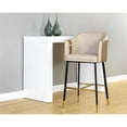 thumbnail image 3 of Home Square Carter 30.25" Barstool with Black Steel Legs in Cream - Set of 2, 3 of 8