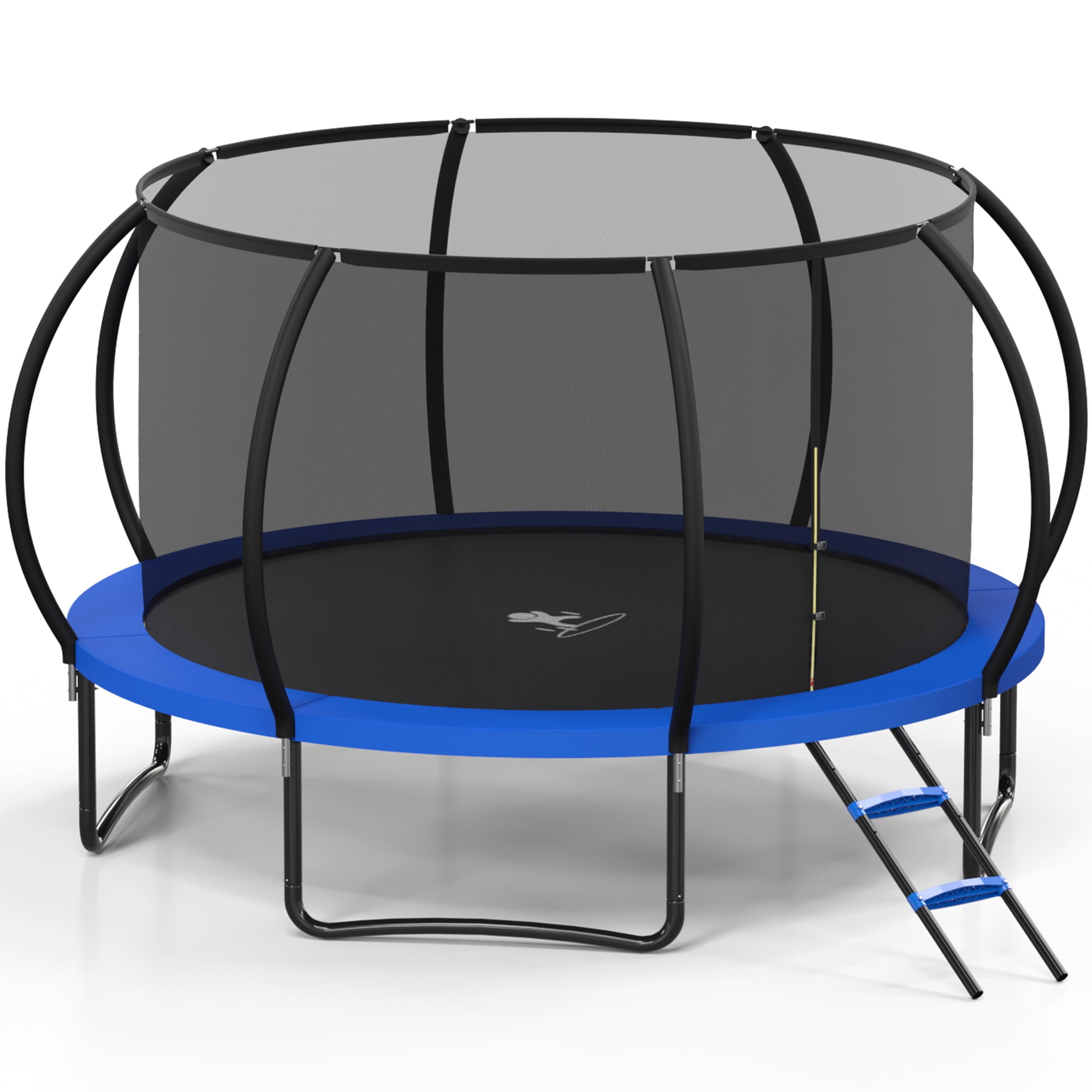 Betisef 12 FT Recreational Trampoline W/ Safety Enclosure Net – Indoor & Outdoor Use, Round Trampoline For Kids Blue