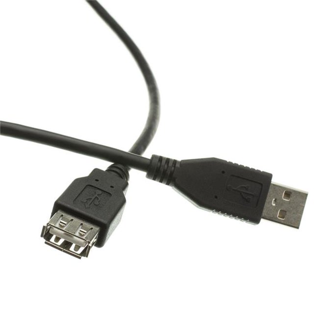 Black USB 2.0 Extension Cable, Type A Male to Type A Female - 3 ft.