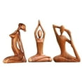 thumbnail image 2 of Wooden Yoga Pose Sculpture Abstract Yoga Meditation Statue Hand Carved Wood Fragrant Art Decoration for Living Room Galleries (Style A), 2 of 7