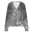 thumbnail image 5 of Womens Cardigan Coats Button Front Print Casual Stylish Outerwear, 5 of 5