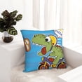 thumbnail image 5 of Wukai Dinosaur Riding a Motorcycle Premium Polyester Fleece Pillow Covers with Hidden Zipper Closure,Luxuriously Soft and Durable-18"x18", 5 of 7