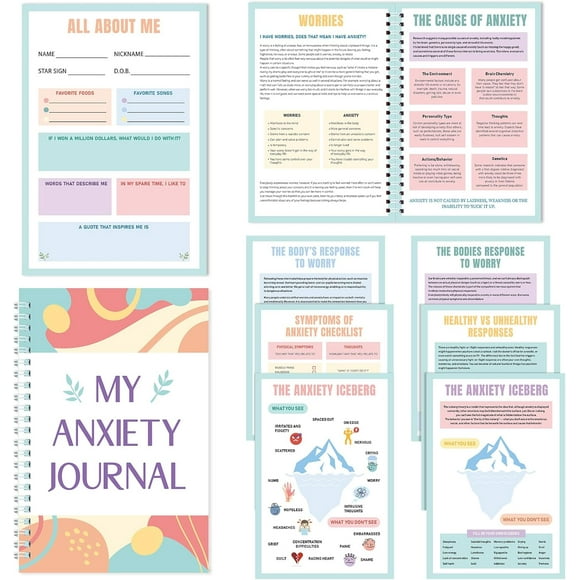 Anxiety Journal Guided Anxiety Relief Notebook Cbt Therapy Mental Health Journal, Guided Prompts & Self-care Checklist, Wellness Workbook to Manage Emotions, Stop Worrying