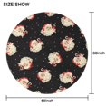 thumbnail image 6 of Black Christmas Santa Pattern Round Tablecloth 60"x60",Wrinkle Wipeable Table Cloth for Kitchen Dining Room Picnic Patio Party, 6 of 6