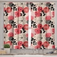 thumbnail image 2 of Ambesonne Floral Valance & Curtain, Circled Abstract, 55"x36", Pink and Black, 2 of 6