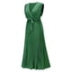 thumbnail image 4 of Vestido de playa plisado de gasa para mujer - Manga con volantes, corte ajustado, color liso, tallas S-XXL, para fiestas de verano/bodas, largo 140 cm, 4 of 8
