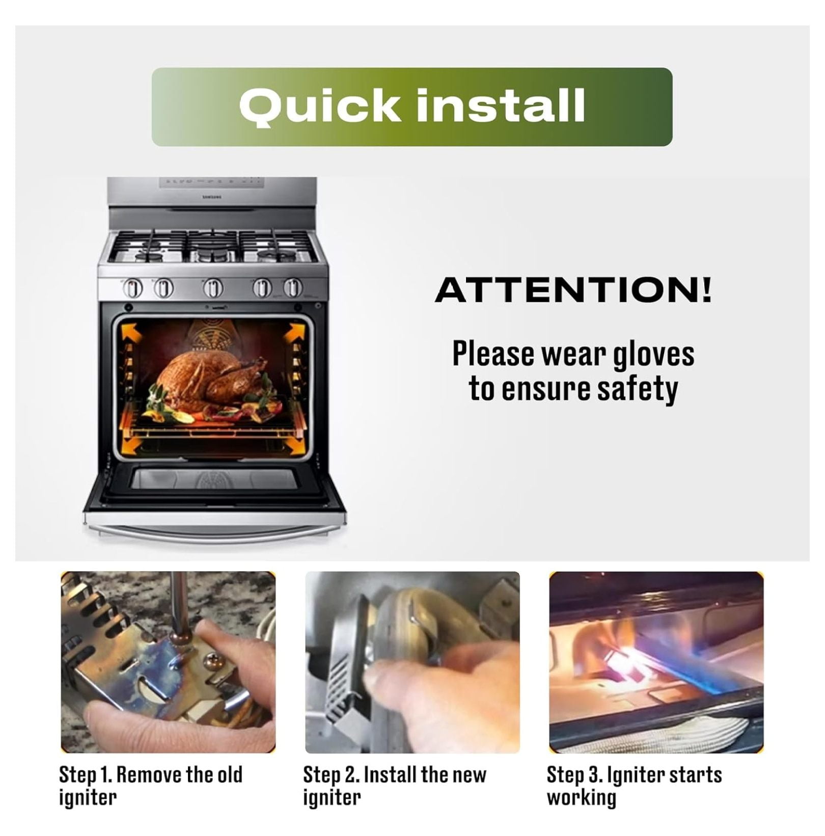 Range Oven Igniter for NX58F5500SS, NX58H5600SS Range Models