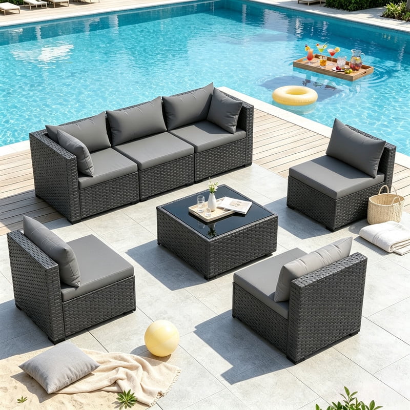 Mainstays Dashwood 4-Piece Outdoor Patio Conversation Set, Seats 4