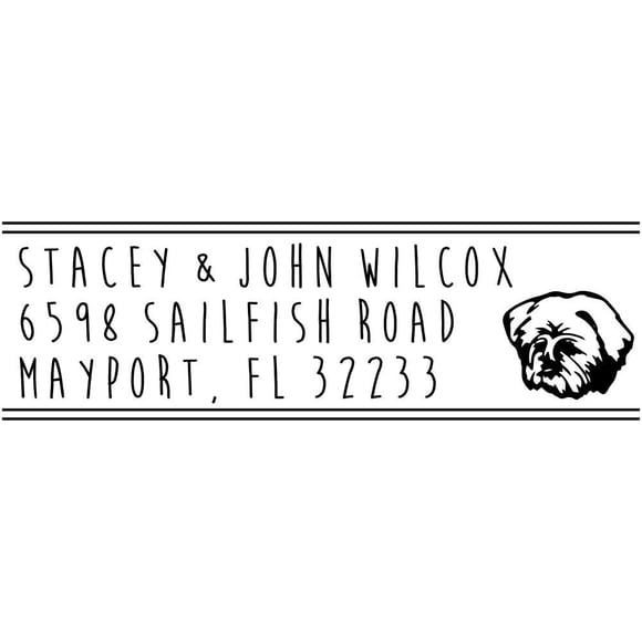 Havanese Address Stamp - Custom Dog Stamp - Self Inking Dog Rubber Stamp
