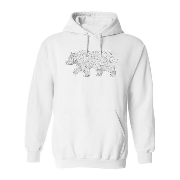 Bear In Dots Pattern Hoodie Men -Image by Shutterstock, Male Large