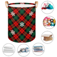 thumbnail image 5 of Qzaxky Christmas Lattice Laundry Basket Laundry Hamper Organizer Foldable Tall Large Laundry Basket Collapsible Folding Laundry Basket Dirty Clothes Fabric, 5 of 7