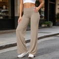 thumbnail image 7 of Dwellite Leggings for Womens Straight Leg Gym Yoga Pants High Waist Lifting Wide Leg Workout Pants with Pockets 2026 Khaki 2XL, 7 of 7